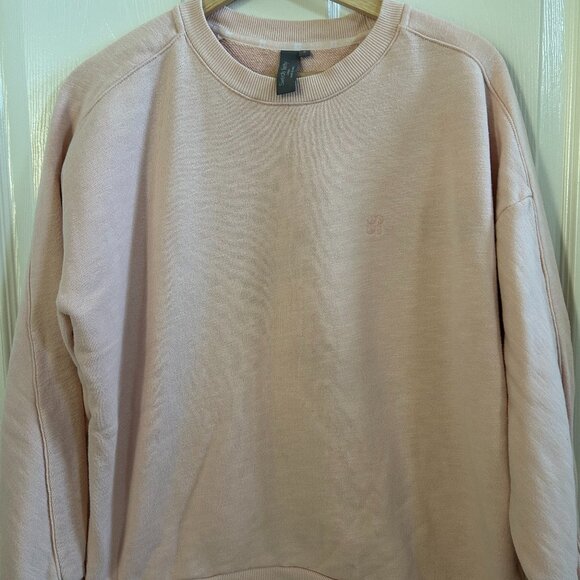 Sweaty Betty Essentials Sweatshirt SZS Womens Pink Crew Neck Cotton Athletic - Picture 3 of 7